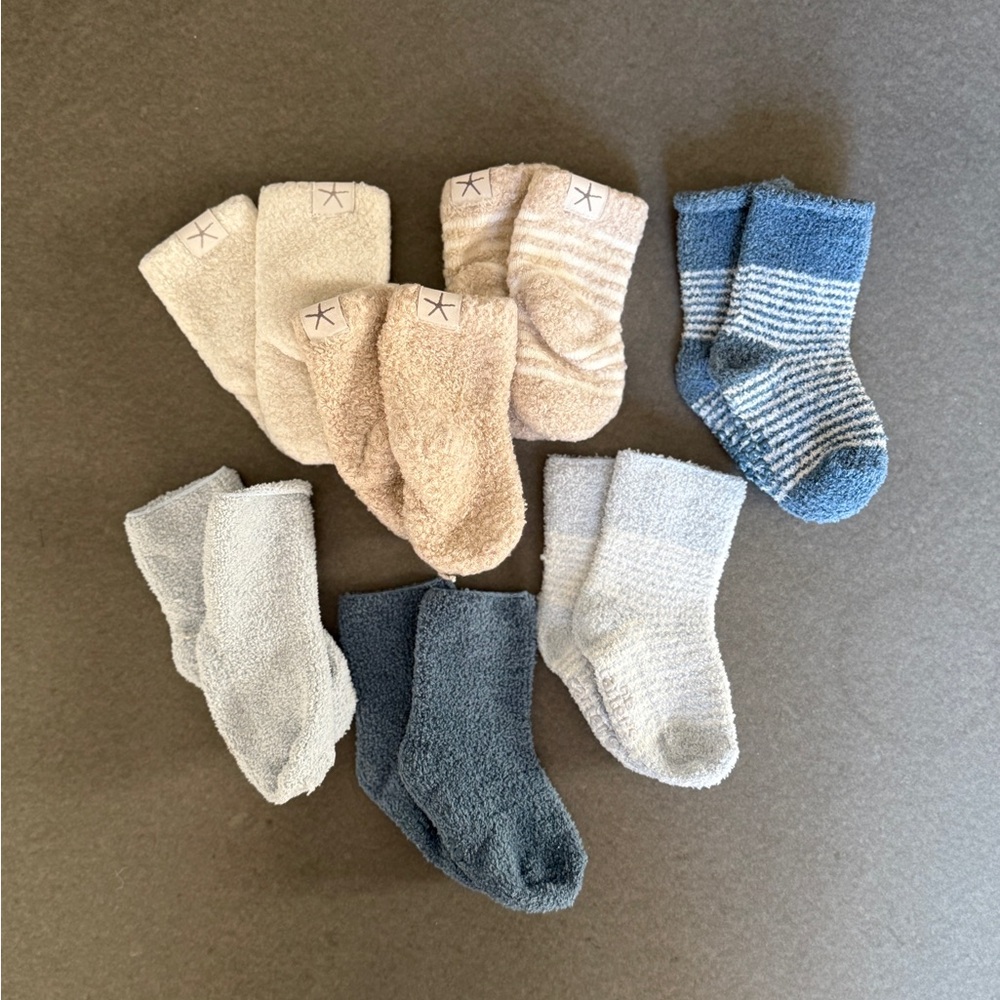 Barefoot Dreams and Carters Newborn Sherpa Socks